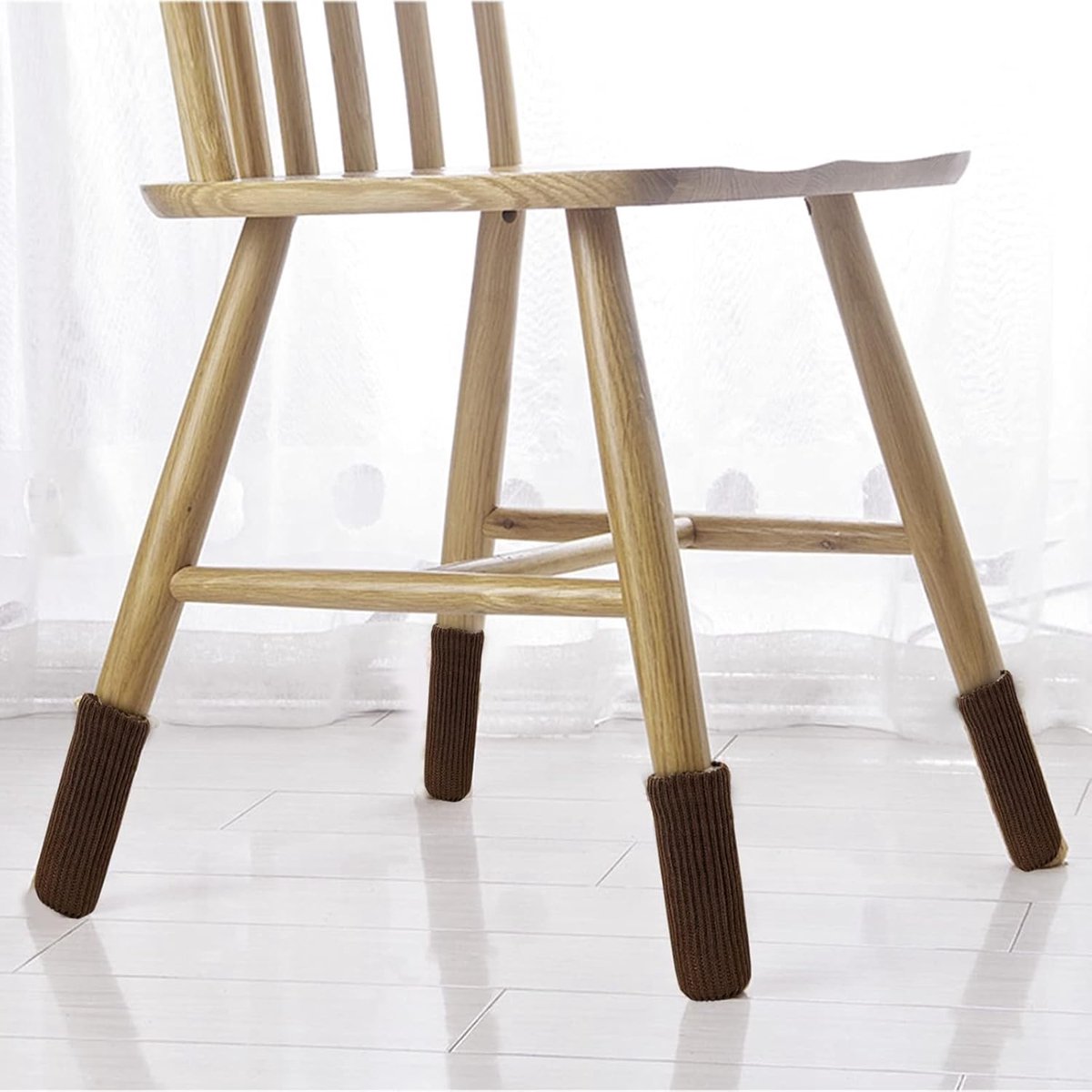 24 pieces furniture leg socks - Chair socks - brown furniture socks - chair leg floor protectors - Chair Leg Felt Pads - high elastic chair leg covers furniture caps set - easy to move and reduce noise - Furniture Leg - Anti-slip mat