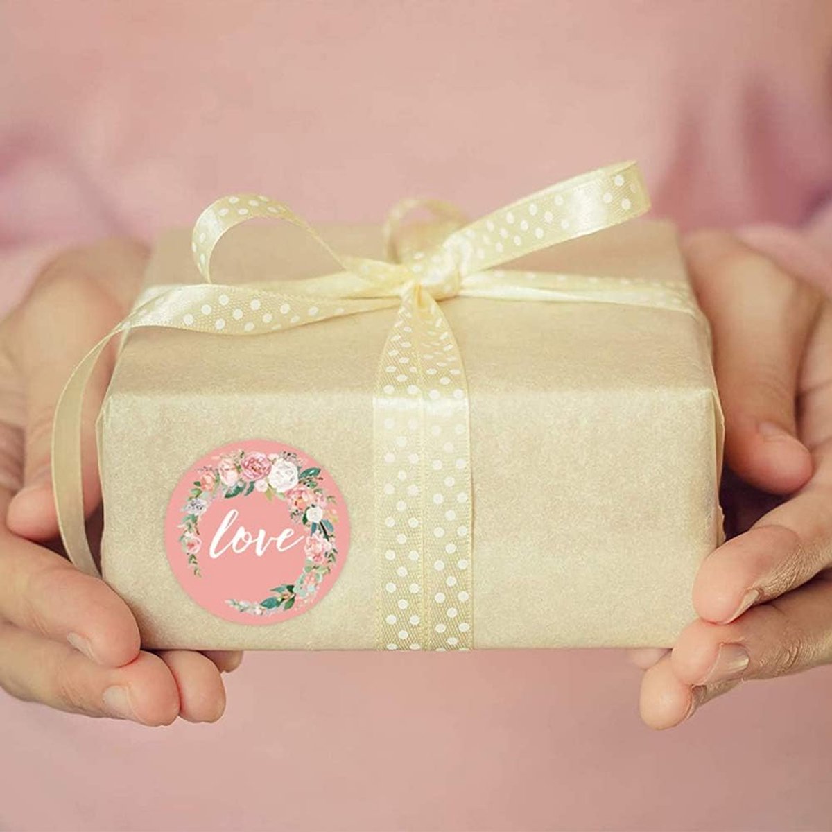 Label - 2 rolls (1000 pieces per roll) - Sealing sticker - Sealing sticker - Sticker - Flower stickers - Envelope sealing sticker - Gift sealing - Coded label stickers - self-adhesive labels - for gifts, wedding, birthday, party, packaging