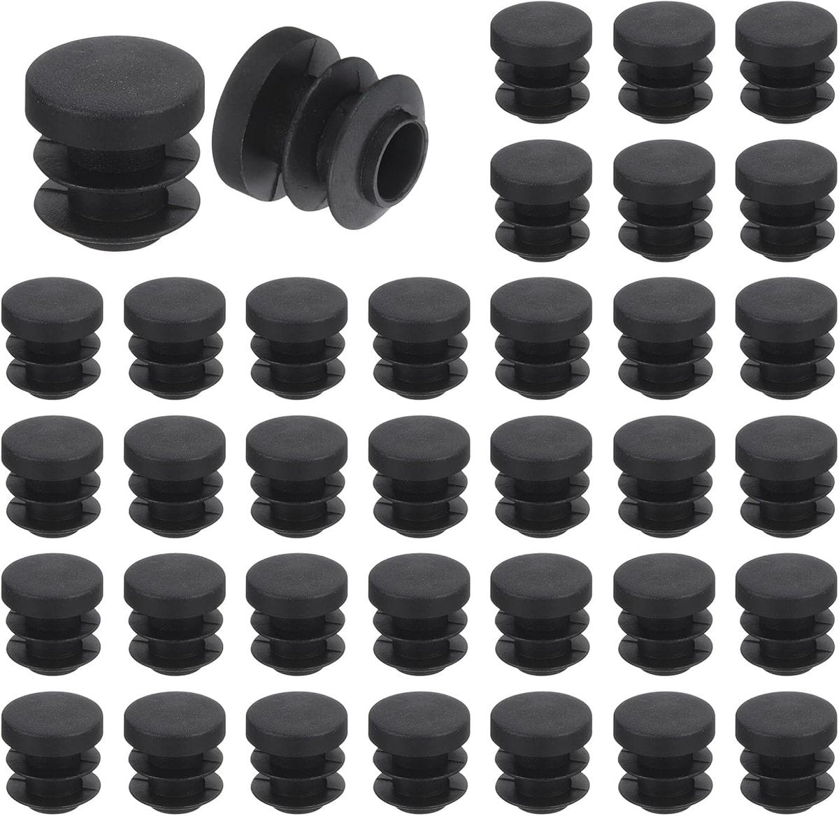 32 pieces - Furniture mats - 19 mm - furniture legs - furniture leg pads - round plastic plugs - end caps for pipes - furniture glides - for tables and chairs - black chair leg protectors - for hardwood floor tiles - black