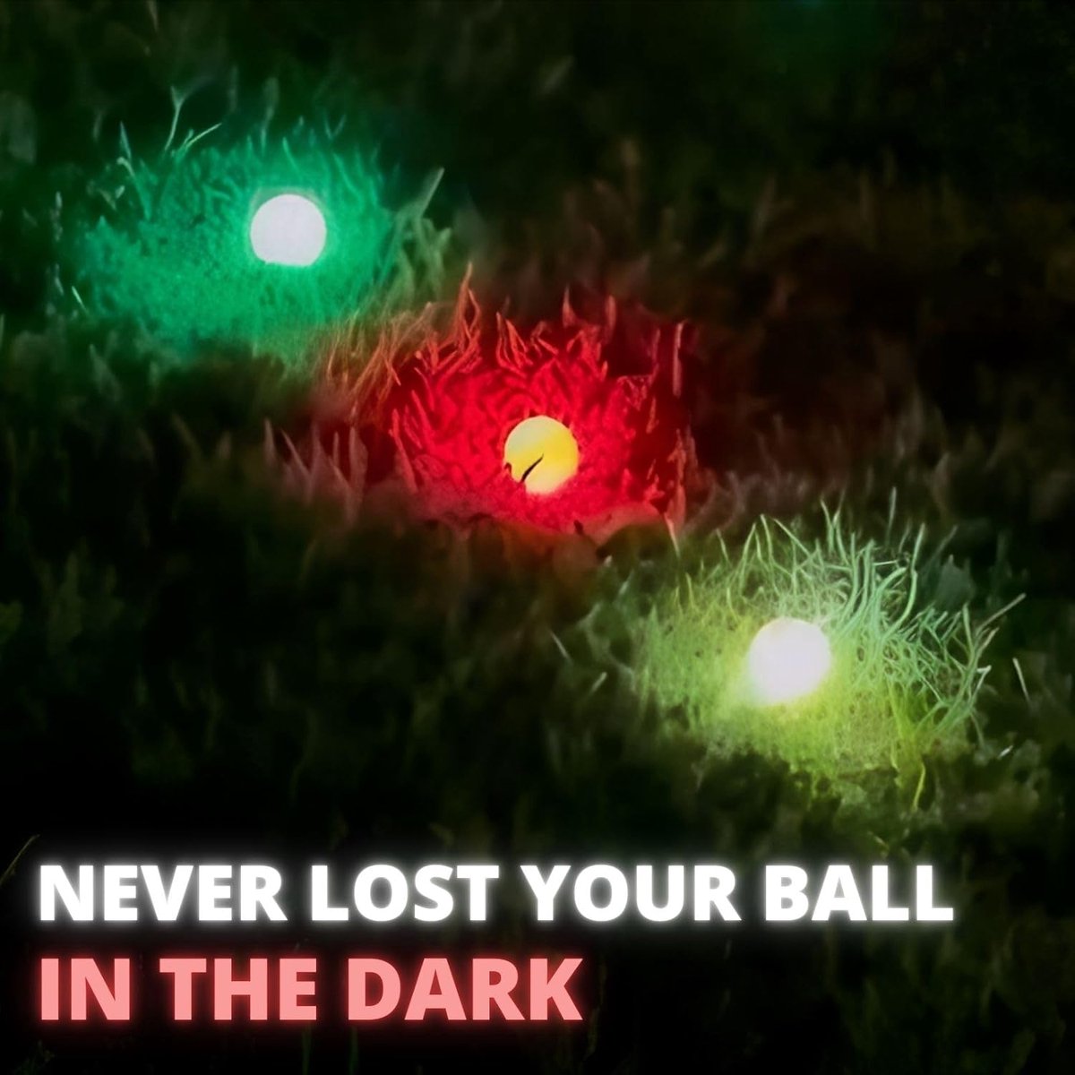 golf balls - 6 Pieces - Glow in the Dark golf balls - LED illuminated golf balls - multicolour