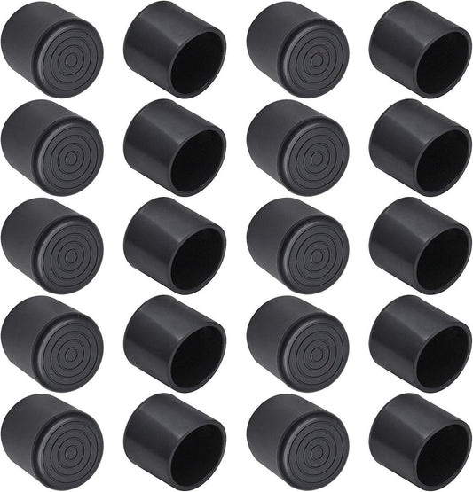 20 pieces - Chair Leg Caps - 32*32*34mm - furniture leg covers - Round rubber furniture leg protectors - Chair protector - floor protection - chair leg protectors - chair socks - for chair legs, table and sofa - black