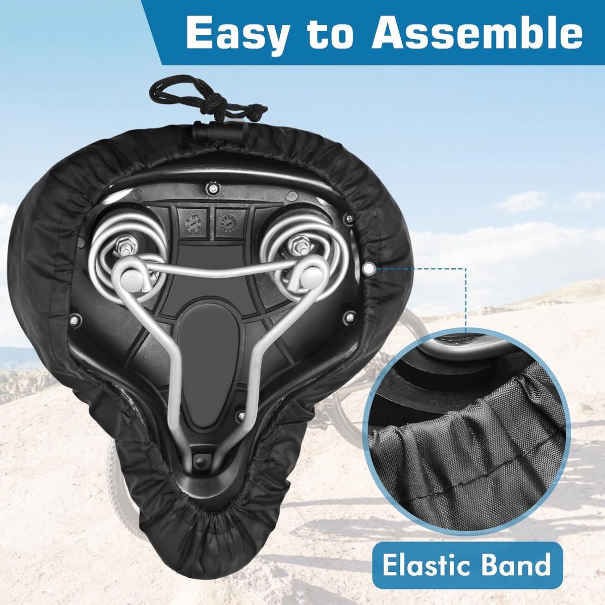 2 pieces - Bicycle Saddle Cover - Bicycle Saddle Cover - Waterproof Saddle Cover - Cover for Bicycle Saddle - Rain Cover - Saddle Cover - with drawstring - outdoor saddle cover - bicycle accessories - waterproof - universal - rain and dust protection - 24