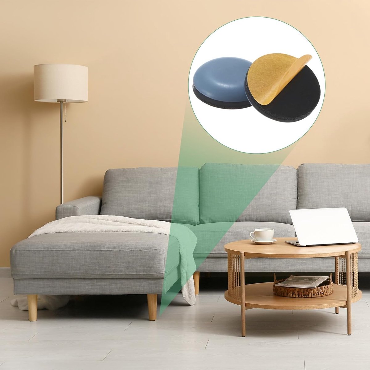 40 pieces - Furniture mats - Teflon furniture glides - Teflon furniture mats - Foot pads for table and chair - floor protectors - easy to move - for chairs, tables, sofas and beds - round - 20*20*5.5 mm