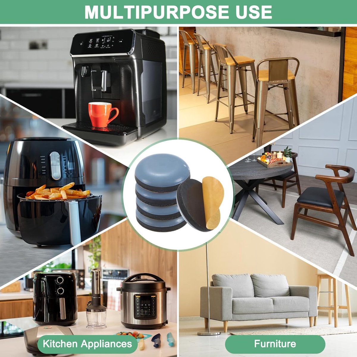 40 pieces - Furniture mats - Teflon furniture glides - Teflon furniture mats - Foot pads for table and chair - floor protectors - easy to move - for chairs, tables, sofas and beds - round - 20*20*5.5 mm