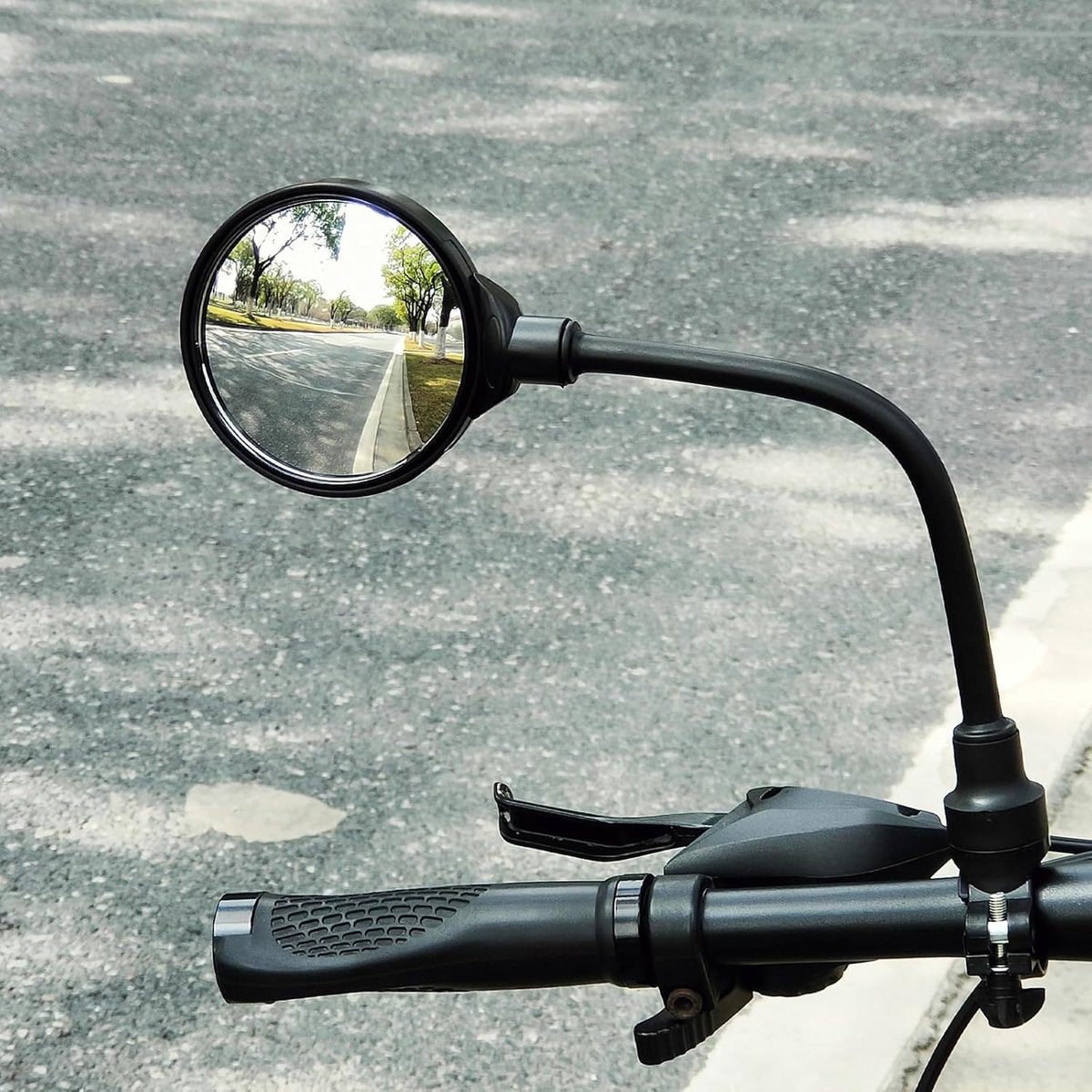 Bicycle Mirror E-bike Rearview Mirror - handlebar lens bicycle mirror - Bicycle mirror right - round mirror - safe rearview mirror for bicycle - scratch-resistant glass lens - adjustable and rotatable safe rearview mirror - 360º Rotatable