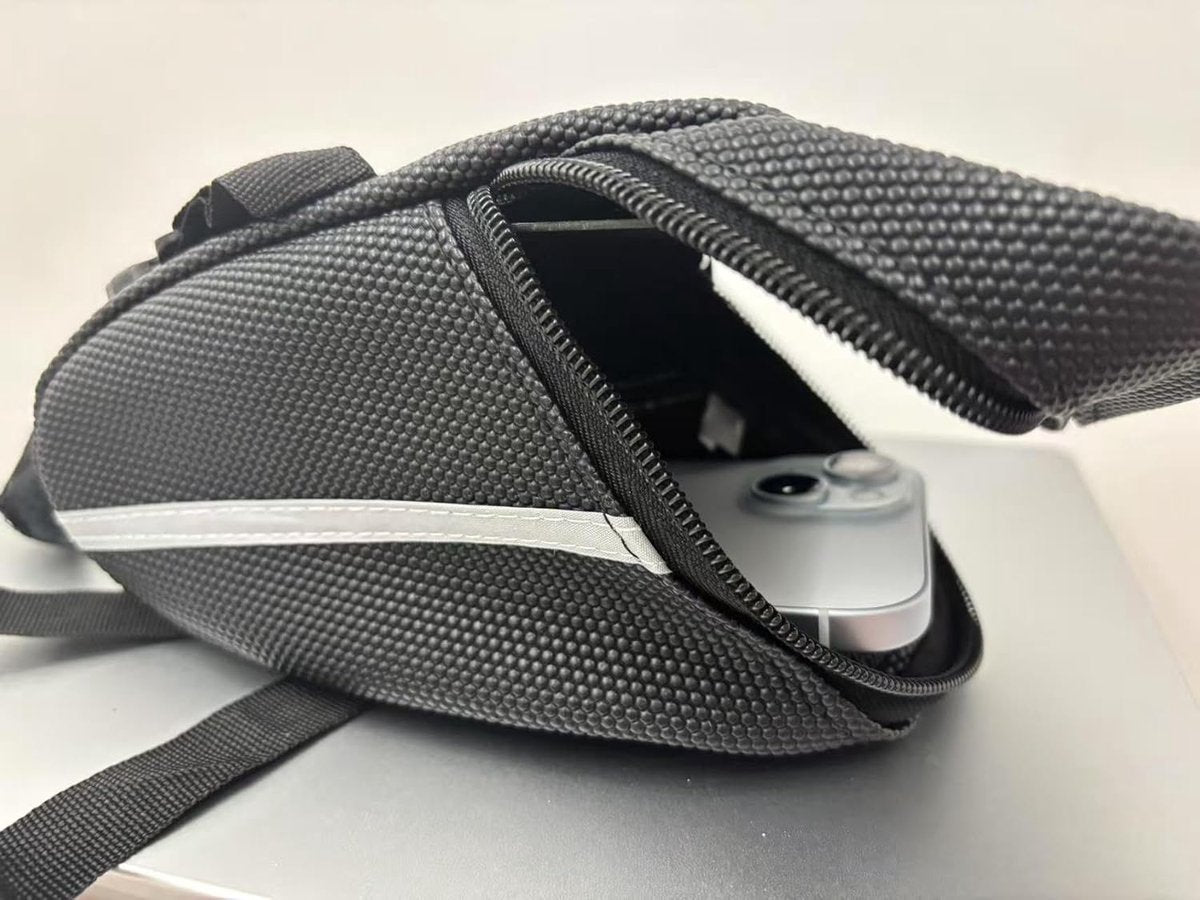 21*9*9 cm - Bicycle Saddle Bag - under-saddle bike bag - bicycle saddle bag for mountain bikes - waterproof bag - outdoor accessories - cycling gear - for phone, wallet, keys, tools, accessories - black