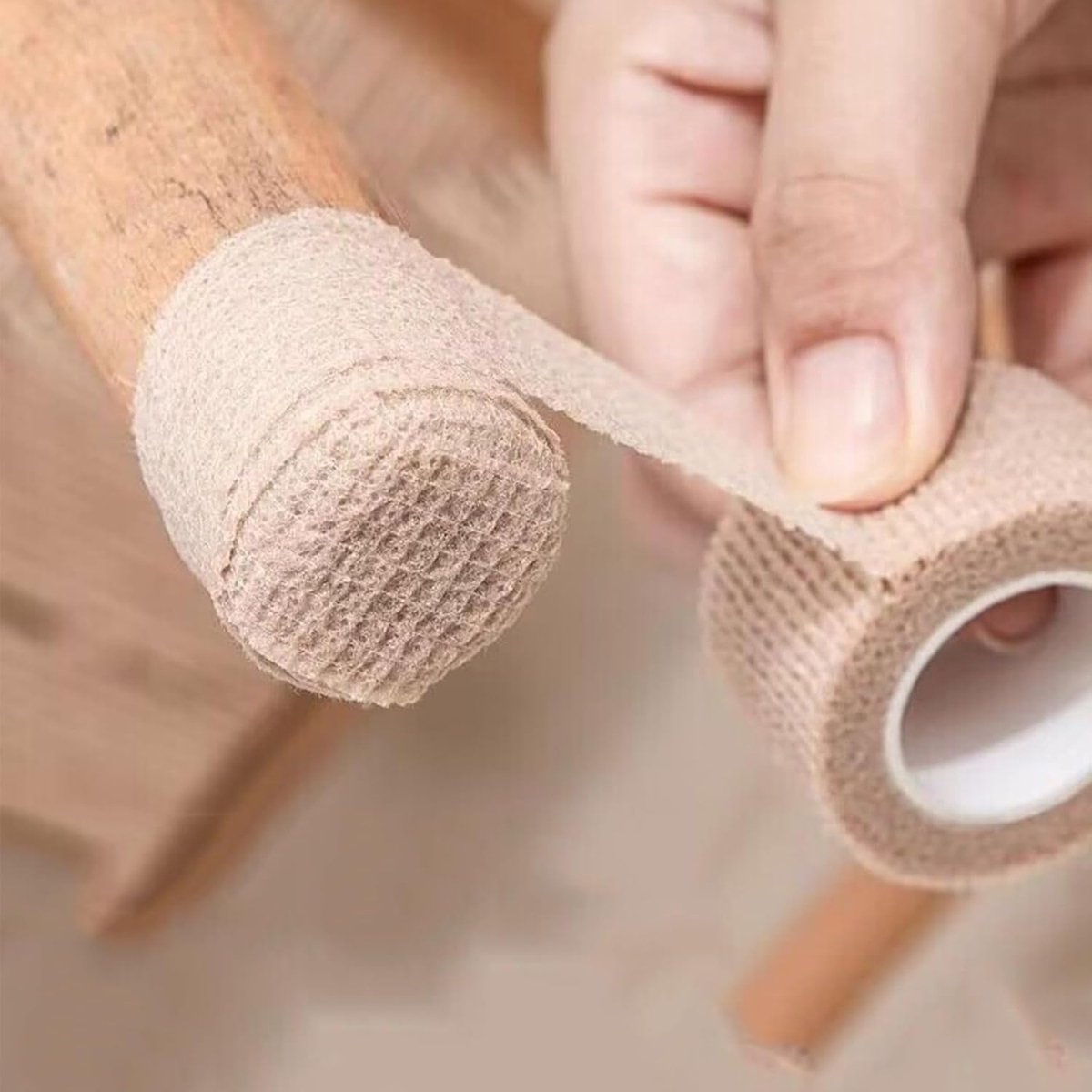6 Rolls Chair Leg Floor Protectors - Self-Adhesive Bandage Wraps - Chair Leg Protectors - Anti-Slip Chair Leg Protectors - Chair Leg Protective Tape - Chair Leg Protectors - for Hardwood Floors, Noise Reduction - 2.5cm × 2m