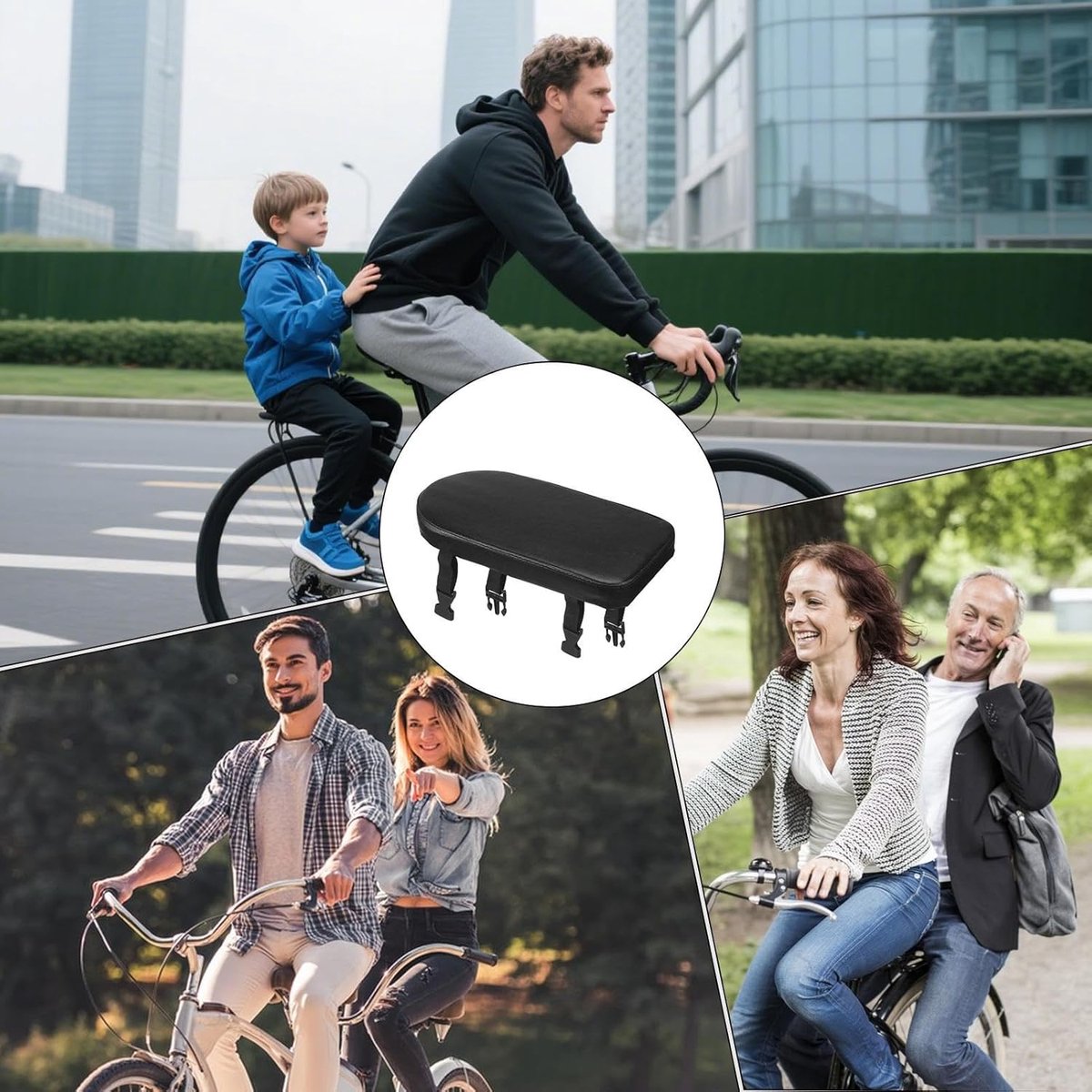 Bicycle Seat - Rear Bicycle Cushion - Luggage Carrier Cushion - Rear Seat Cushion for Bicycles - Replacement Seat Cushion - Bicycle Saddle Accessories - Bicycle Back Seats - Bicycle Accessories - for children and adults - 30*15 cm - black