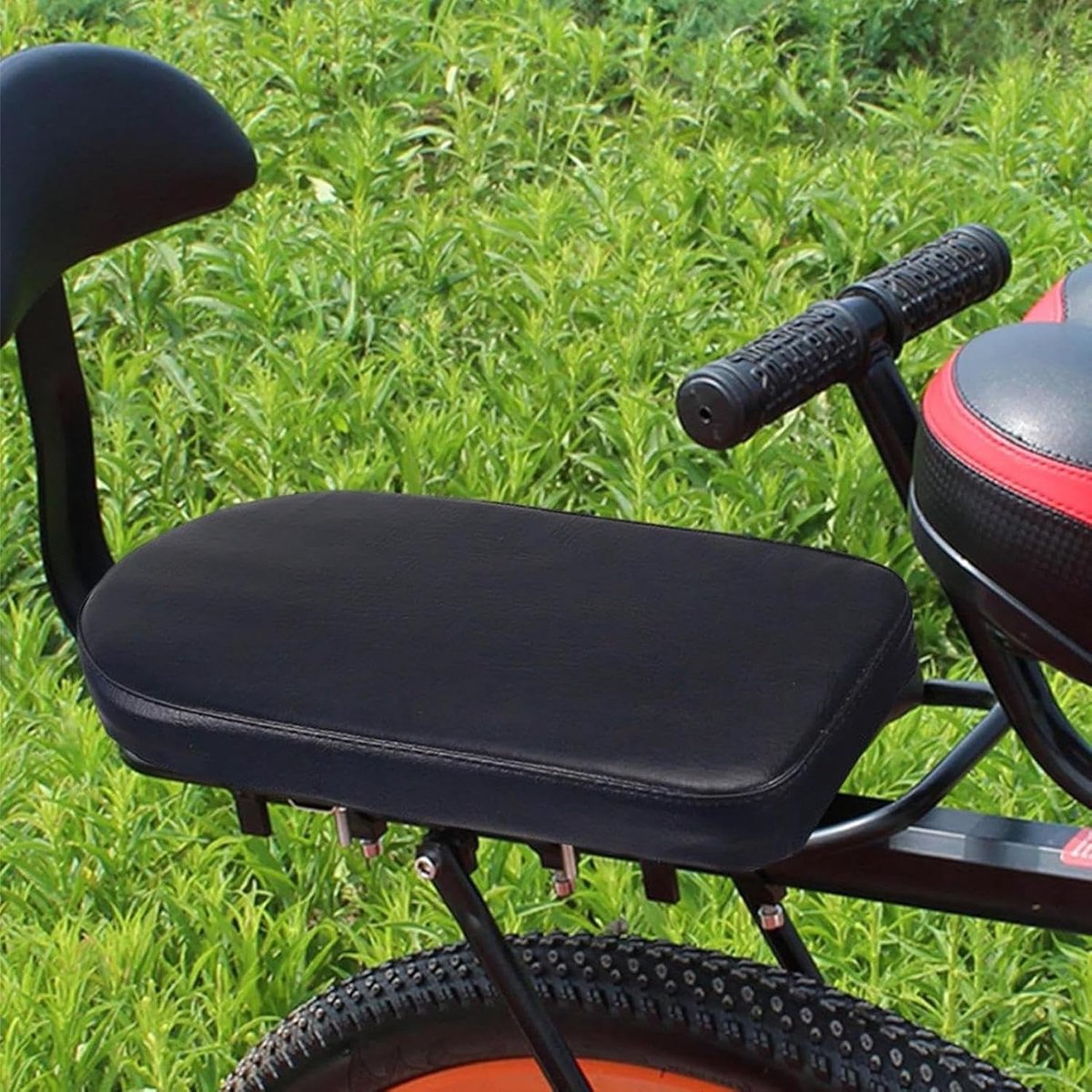 Bicycle Seat - Rear Bicycle Cushion - Luggage Carrier Cushion - Rear Seat Cushion for Bicycles - Replacement Seat Cushion - Bicycle Saddle Accessories - Bicycle Back Seats - Bicycle Accessories - for children and adults - 30*15 cm - black