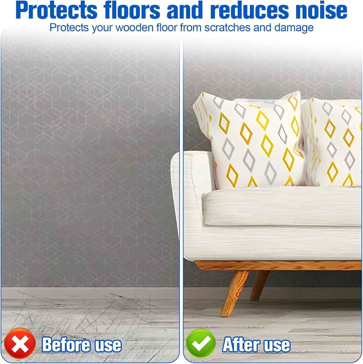 30 pieces - Furniture mats - Teflon furniture glides - Teflon furniture mats - Foot pads for table and chair - floor protectors - easy to move - for chairs, tables, sofas and beds - square - 20*20*6 mm