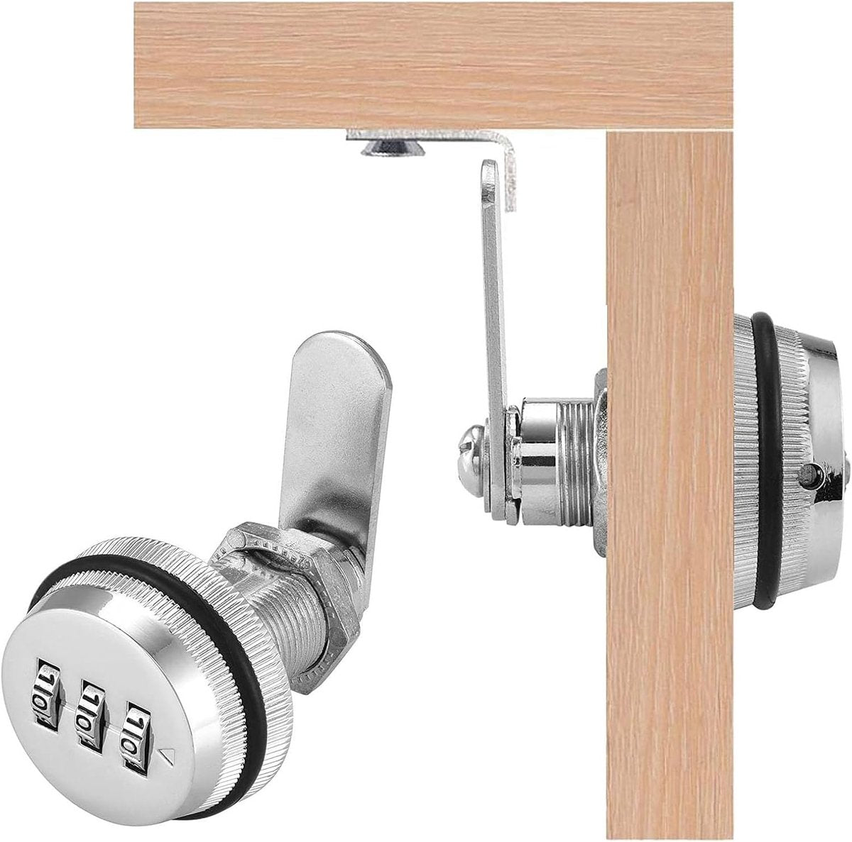 pieces - Combination lock - 62*38 mm - Suitable for panel thicknesses of 15-25 mm - Cabinet locks - Drawer locks - secure drawer mailbox cabinet code lock - for cabinet drawer mailbox - silver