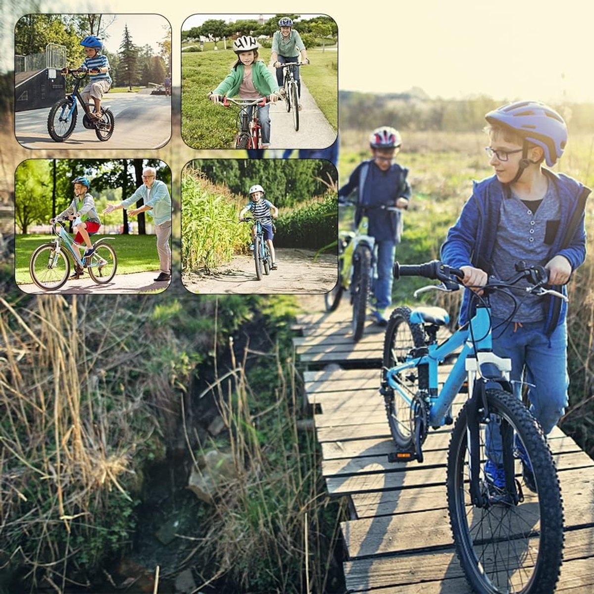 Kids' bike stand - 18" - bicycle stand - mountain bike stand - adjustable - easy to install - single-sided stand - kids' bike stand - black