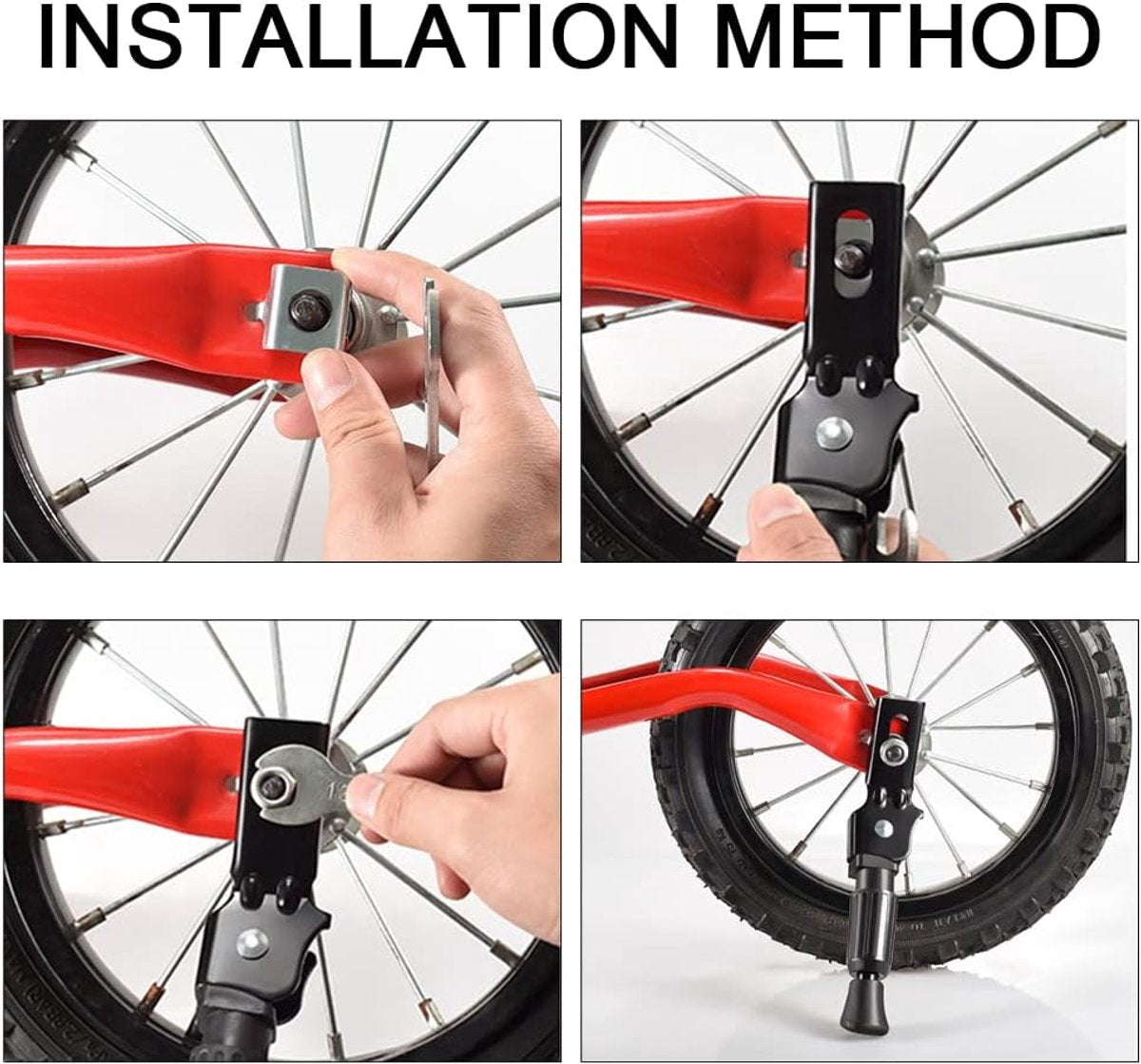 Kids' bike stand - 18" - bicycle stand - mountain bike stand - adjustable - easy to install - single-sided stand - kids' bike stand - black