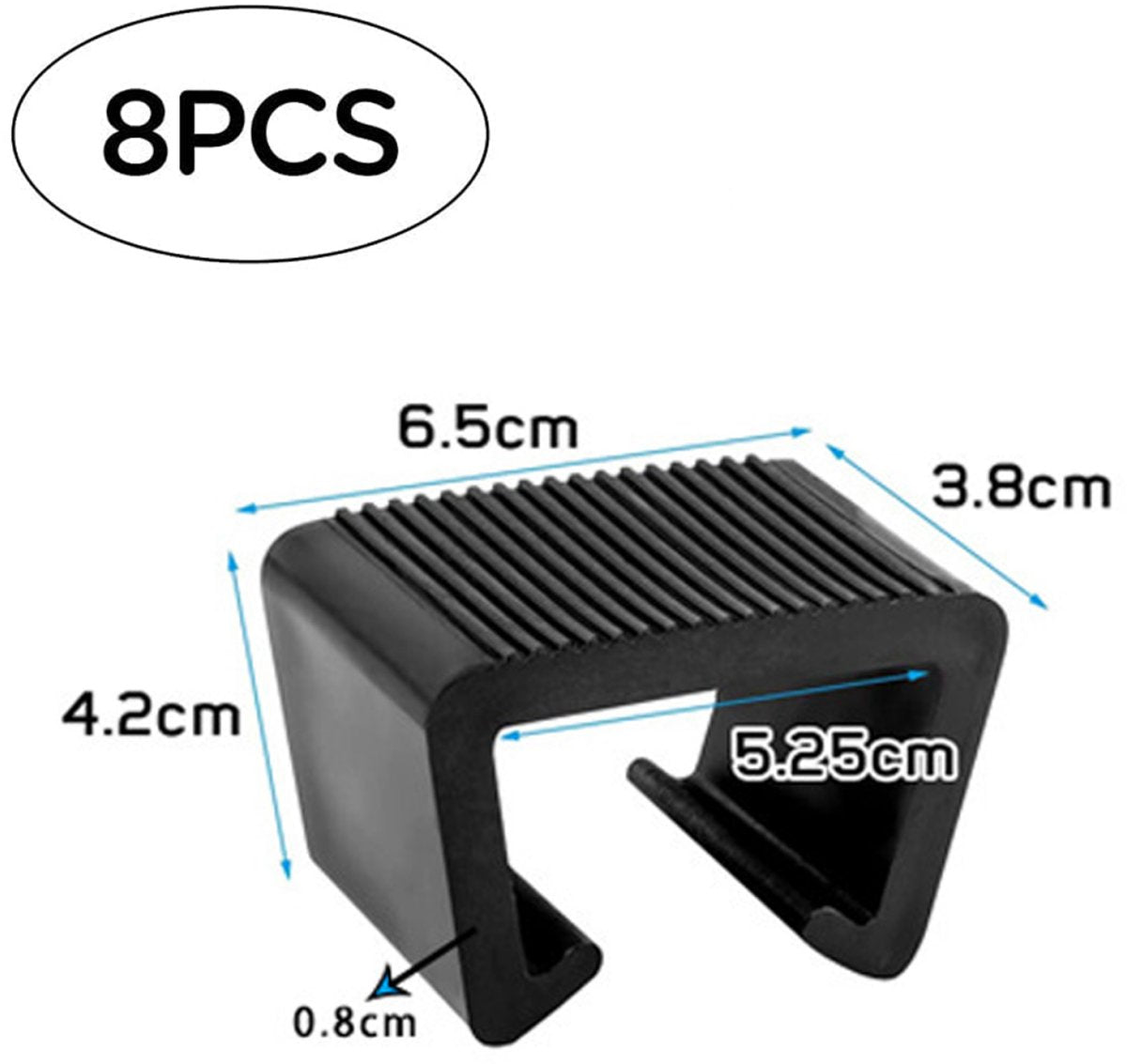 8 pieces - Furniture clamps - 6.5*3.8*4.2cm - garden furniture clips - Rattan garden furniture clips - plastic furniture clips - clips - for garden furniture, benches, patios, furniture, rattan chairs, garden bench, living room furniture - black