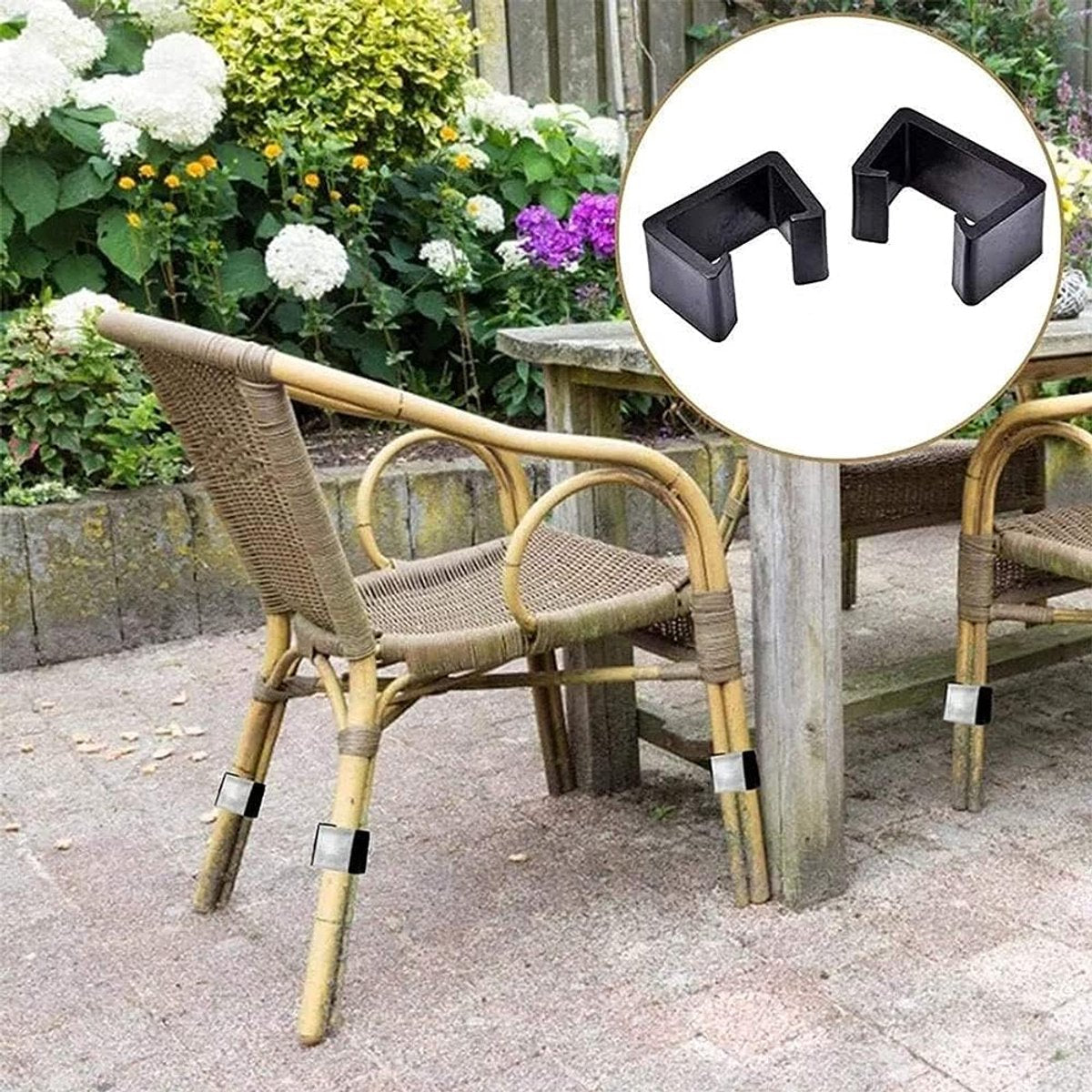 8 pieces - Furniture clamps - 6.5*3.8*4.2cm - garden furniture clips - Rattan garden furniture clips - plastic furniture clips - clips - for garden furniture, benches, patios, furniture, rattan chairs, garden bench, living room furniture - black