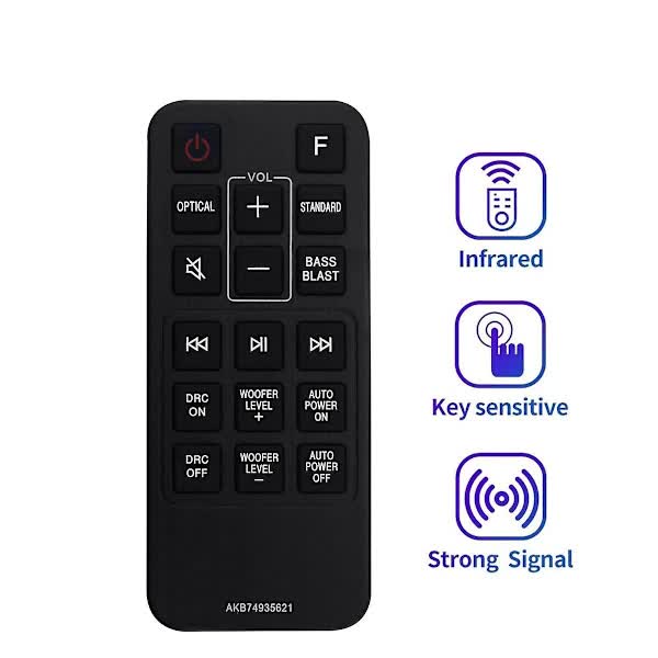 Replacement Remote Control AKB74935621 Compatible with LG Soundbar SJ2 SJ2.AEUSLLK SJ2.DEUSLLK