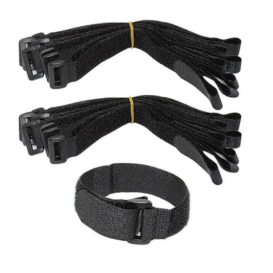 16-pack Black Nylon Cable Ties with Velcro, 30 cm x 2.5 cm, High Quality Cable Management
