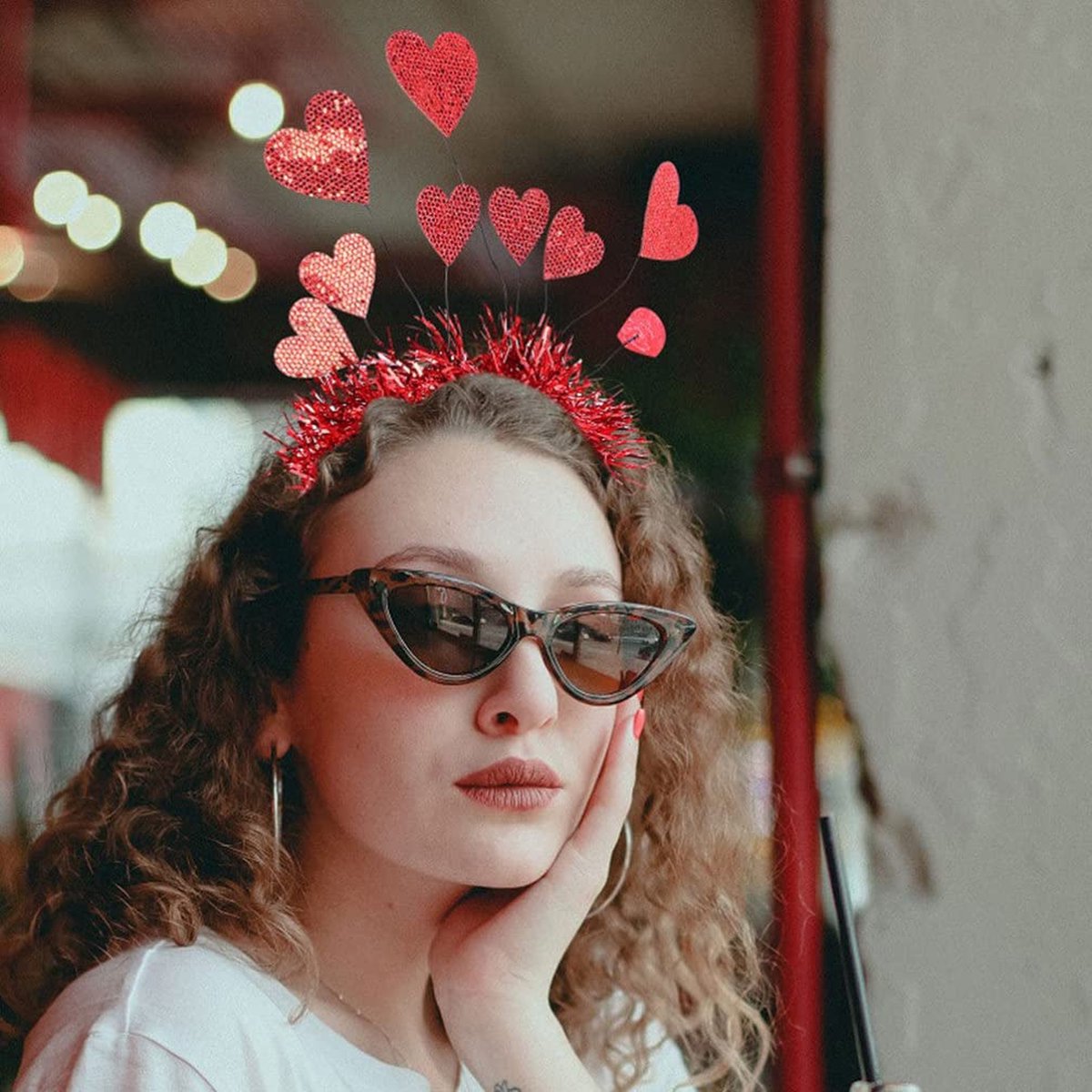 2 pieces - Love headband - festival - surprise - Valentine's Day party hair - Headband - 20*29cm - red - felt cloth