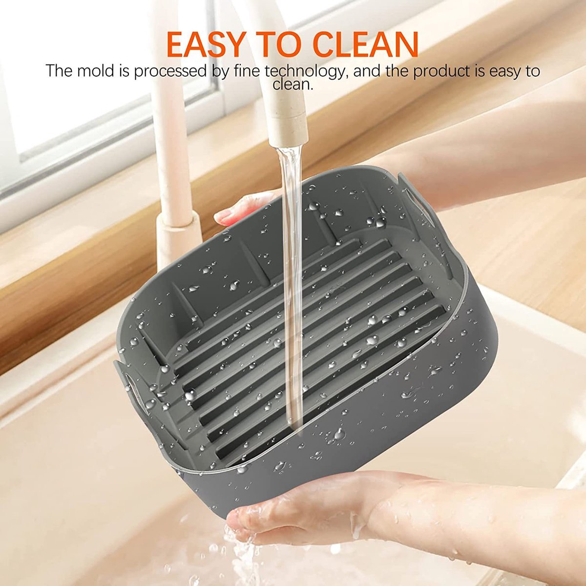 Airfryer accessories - Silicone baking dish - 2 pieces - Hot air fryer - Baking tins - Baking paper alternative - Basket baking tin - 20 CM - gray - Accessories