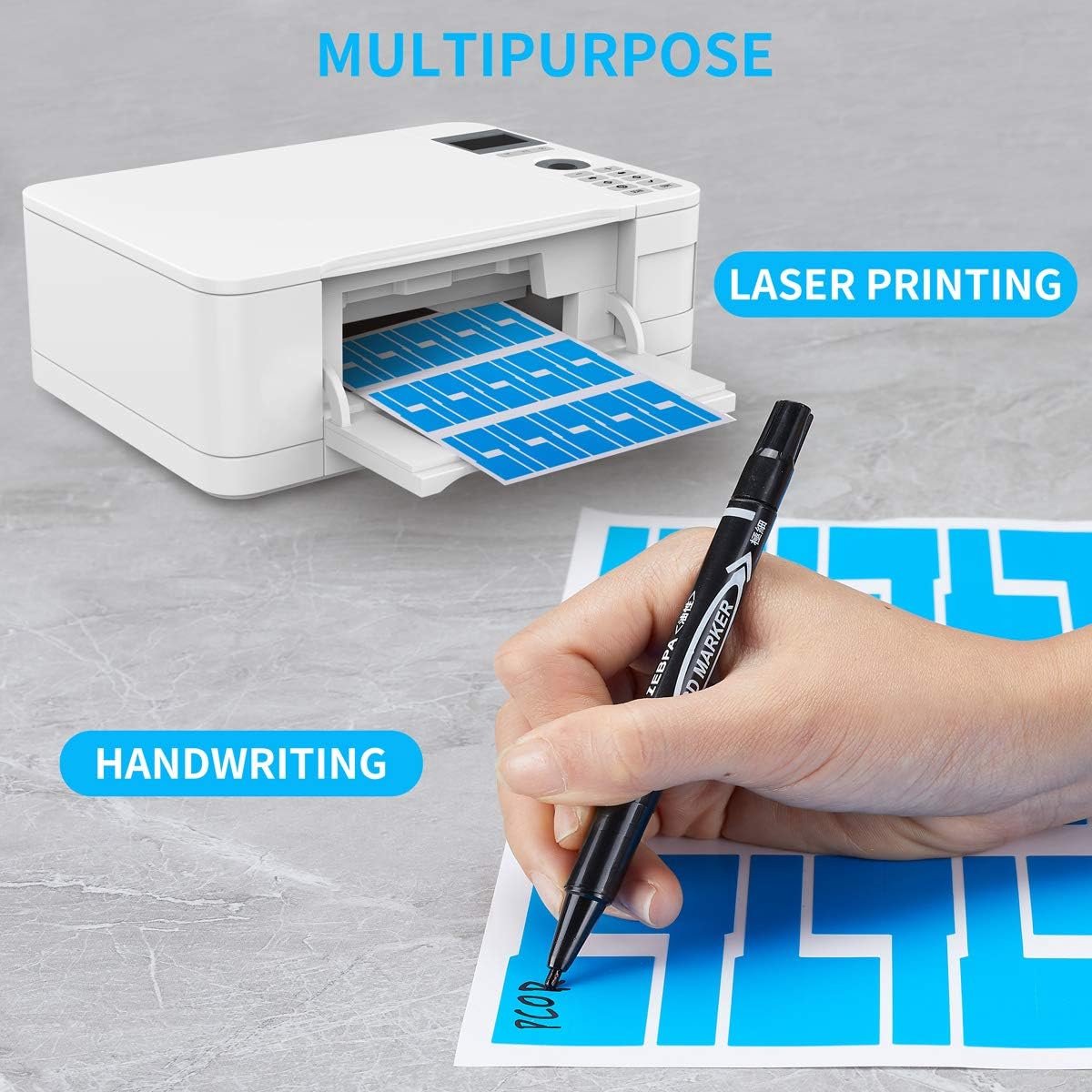 Cable Markers - 20 Pieces - Cable Labels - Cable Marking Labels - Self-Adhesive - Waterproof - Tear-Resistant - Oil-Resistant - Scratch-Resistant - Handwritten - 10 Colors