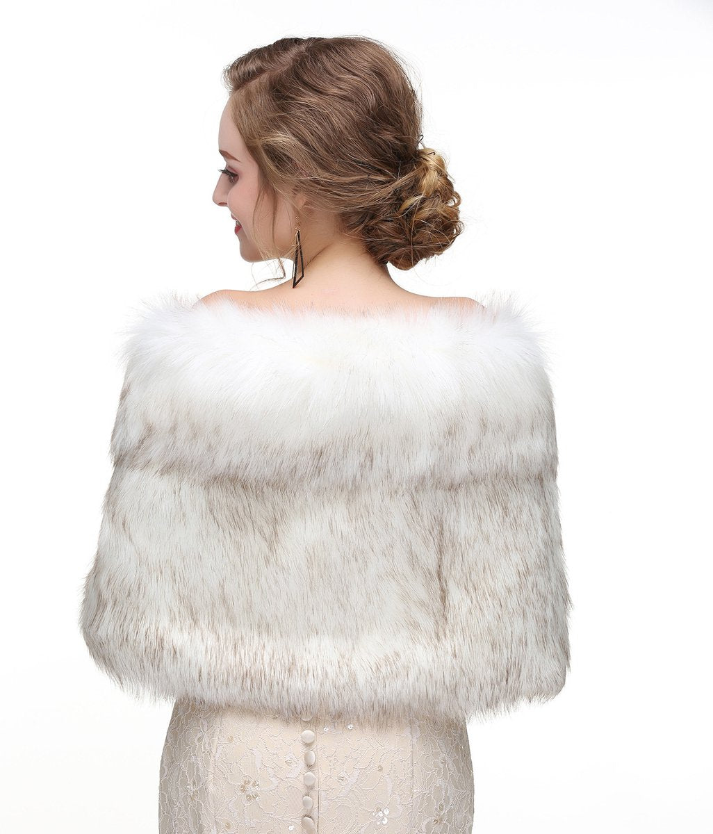 Poncho - 150*35cm - Cape - Women's Scarf - Shawl - Winter Scarf - Stole - Faux Fur - White - Soft - Elegant - Fashion - Autumn & Winter - for Bridesmaids, Bridal and Party