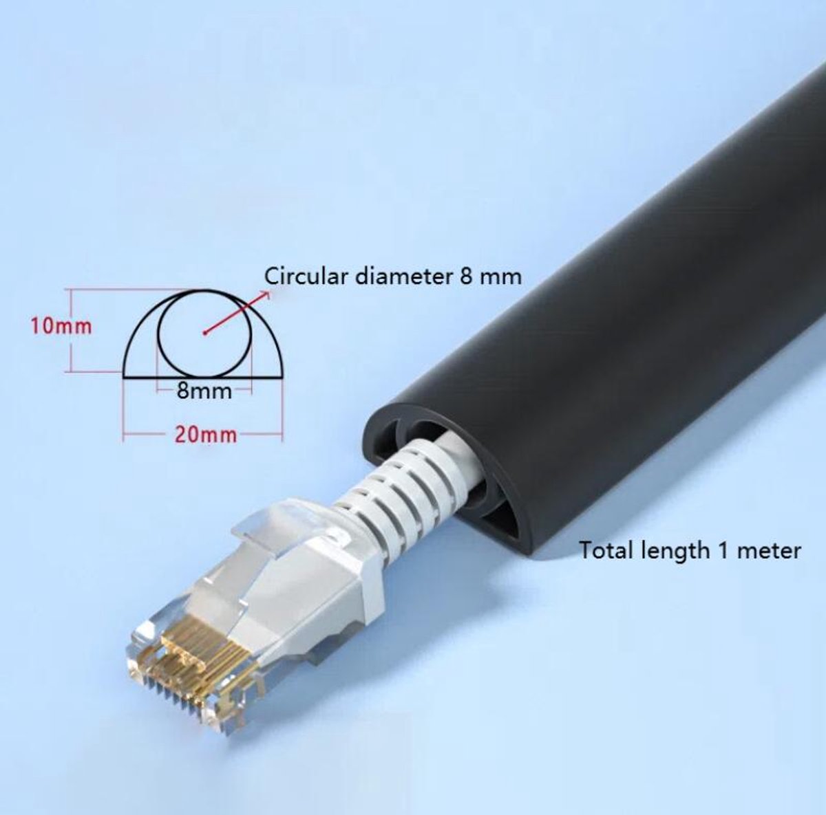 Cable bridge bottom - Self-adhesive cable duct - PVC - Cable duct floor - Concealing cables - Cable protection - Power cables suitable for homes, offices, hotels and warehouses - 100 x 2 x 1 cm - Black