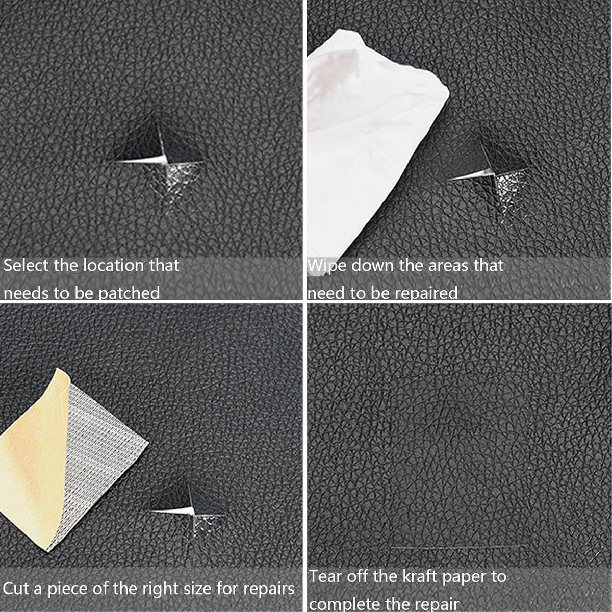 Self-adhesive leather repair kit - 50*137cm - leather sofa - leather repair - leather patch - self-adhesive sticker - PU Leather - Repair kit - Multifunctional - Sofa repair - Black