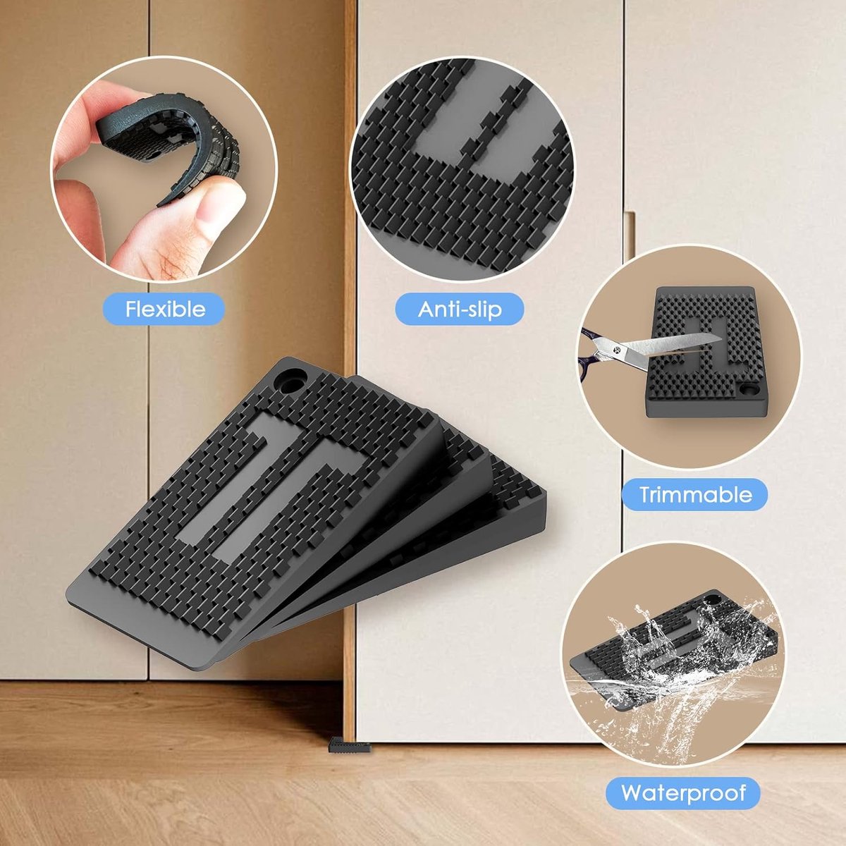 Furniture wedges - 35 pieces - Leveling wedges - Leveling pad Base leg - Furniture coaster - Furniture feet - Wedge set - Leveling wedge - Black - 5*3*0.5 cm - Plastic