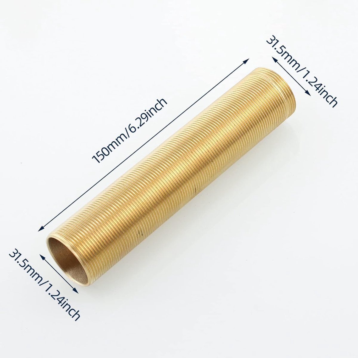 Extension Threaded Pipe - 2 Pieces - M32 x 150mm - Threaded Fasteners - Threaded Connecting Rod - Gold - Copper - For tap installation accessories
