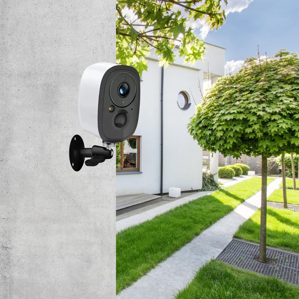 Metal Camera Bracket - 2 pieces - 360° adjustable - Wall mounting - For security cameras - Indoor and outdoor use - With installation accessories - Black