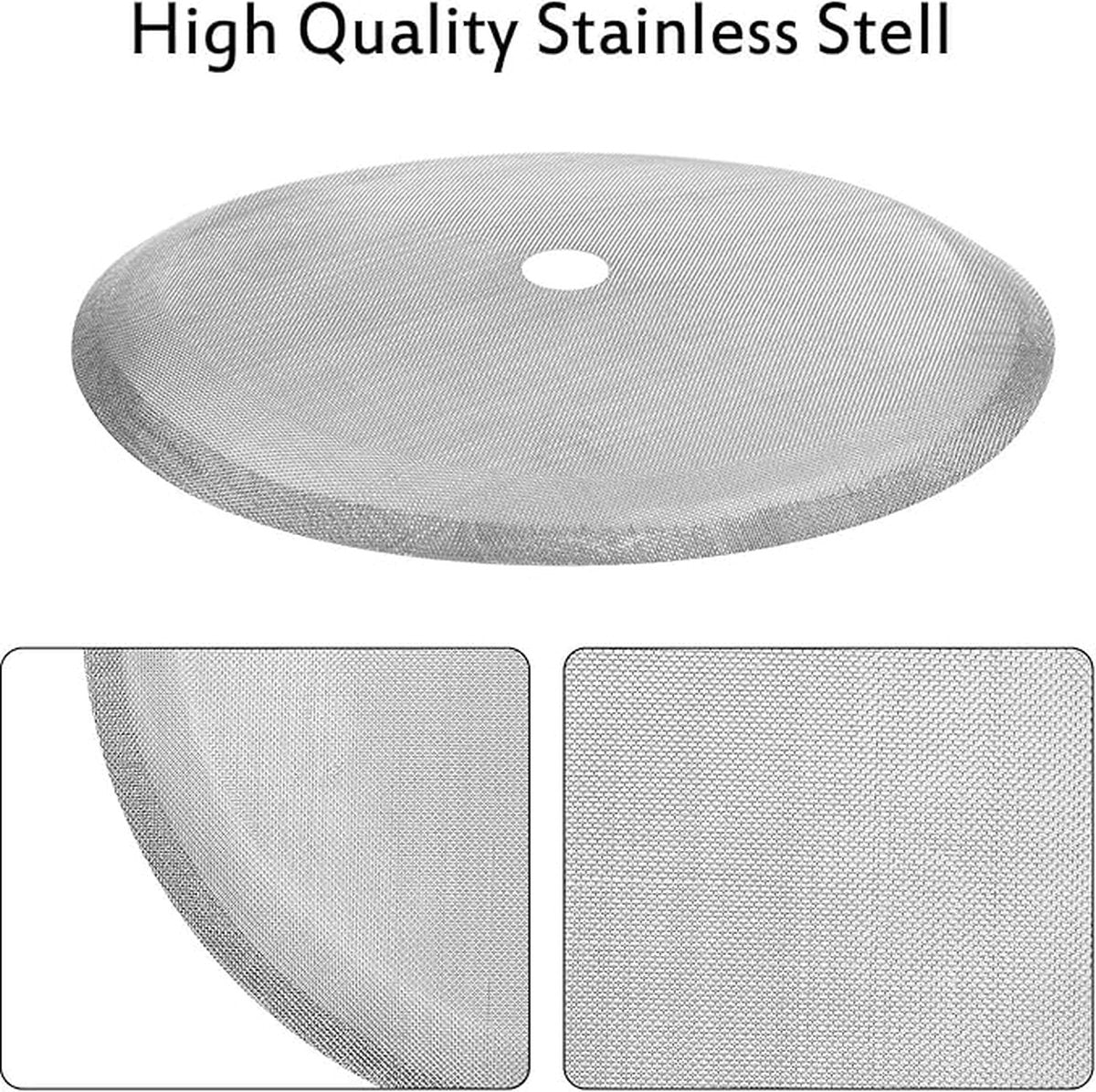 6 pieces - Coffee filter - Reusable - French Press replacement filters Mesh filters replacement - 10.2cm - silver - stainless steel