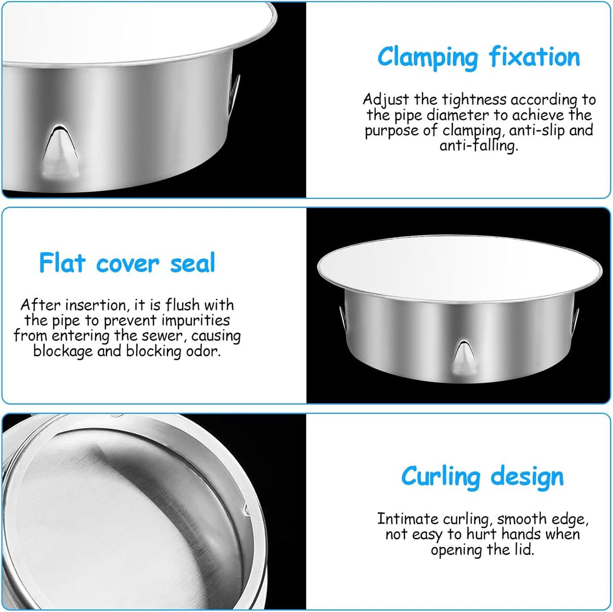 Chimney hood - Stainless steel - Pipe hood - Ø 148 mm - Base diameter: 122 mm - Depth 45 mm - Prevents foreign objects from entering - Prevents odor formation