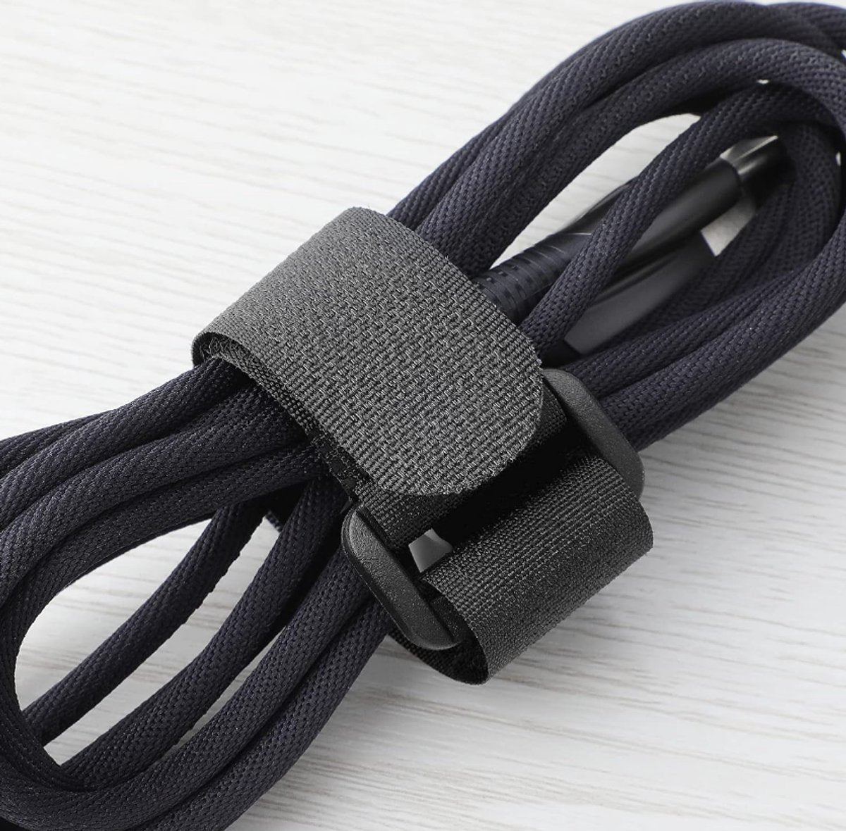 Cable organizer - 40 pieces - 200 x 2 mm - Black - Nylon - Velcro - Cable ties - Tie-wraps - Cable management - Cable ties Velcro - Cable holder - With plastic buckle - Adjustable