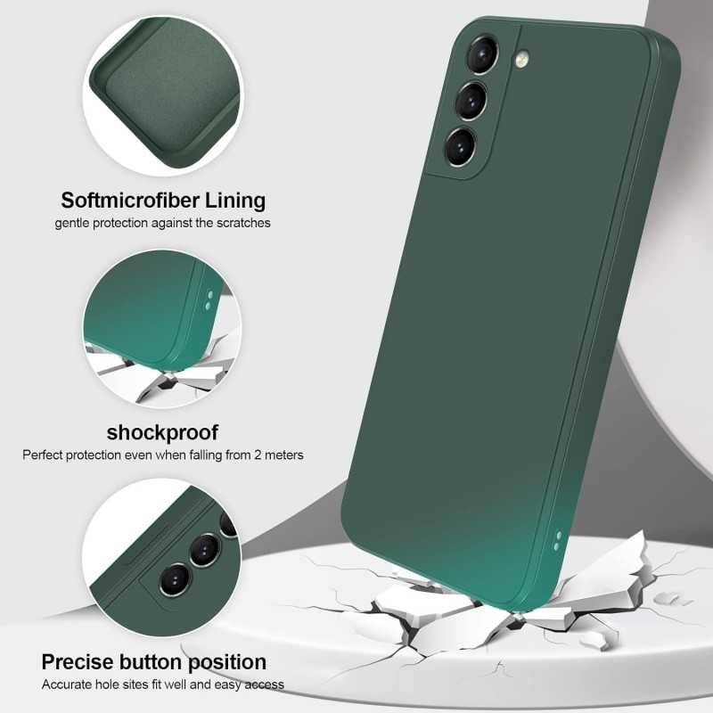 Compatible with Samsung S23 Case Samsung Green Matte Rubberized Camera Protection Liquid
