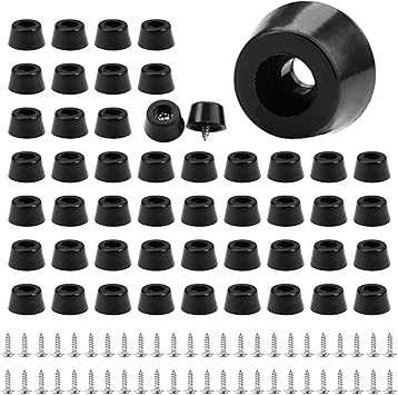 Rubber Feet for Cutting Boards Compatible with Multiple Brands 50 Pieces with Stainless Steel Screws Anti-Slip Buffer