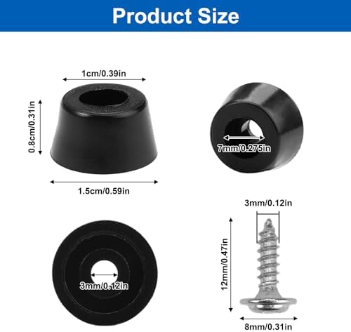 Rubber Feet for Cutting Boards Compatible with Multiple Brands 50 Pieces with Stainless Steel Screws Anti-Slip Buffer