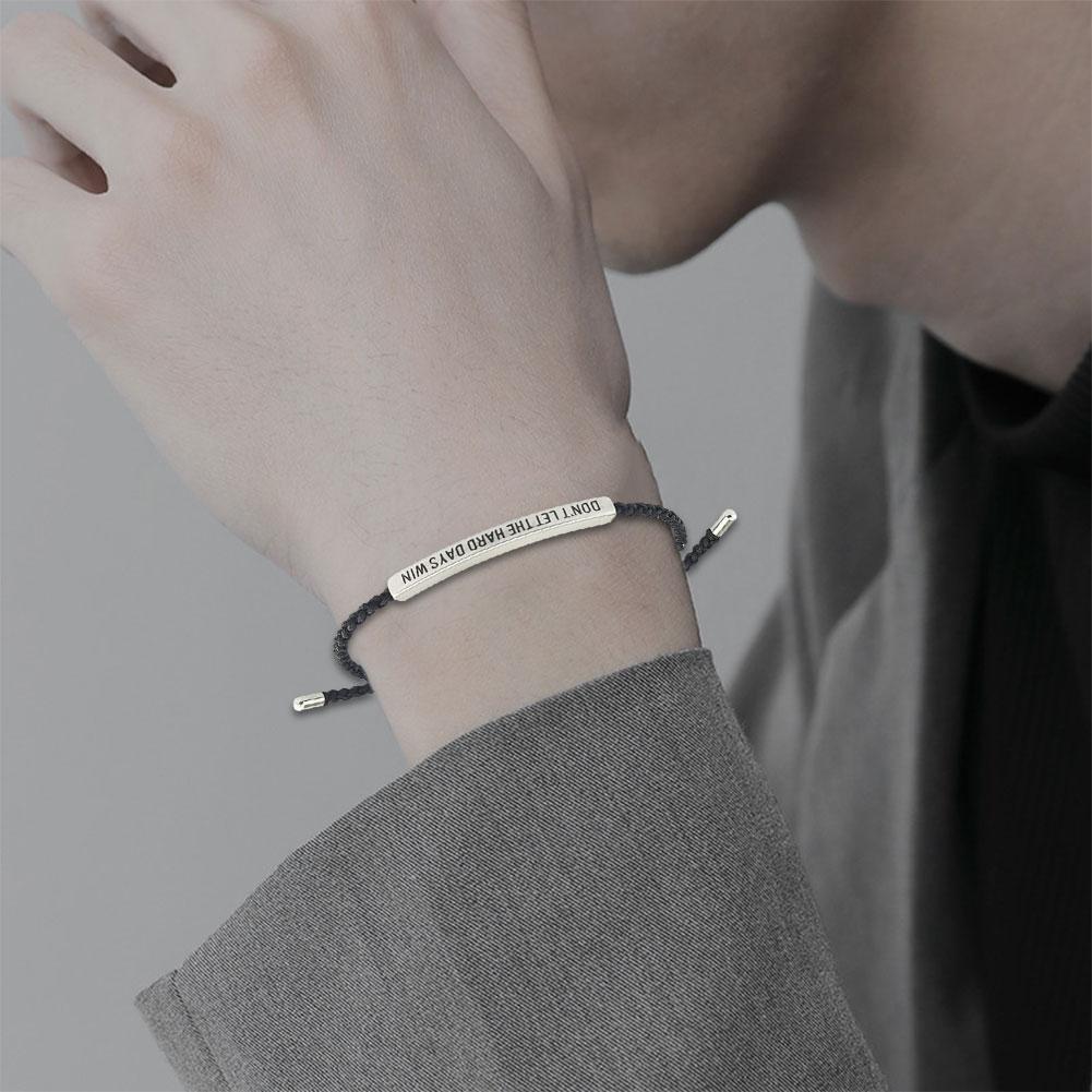 Don't Let the Tough Days Win Bracelet for Women and Men, Inspirational Black onesize