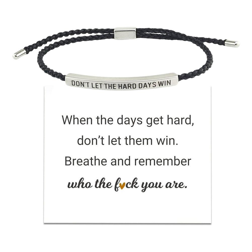 Don't Let the Tough Days Win Bracelet for Women and Men, Inspirational Black onesize
