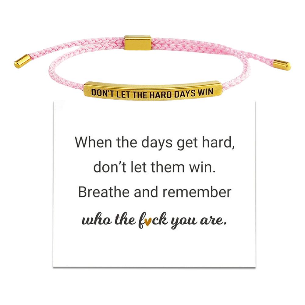 Don't Let the Tough Days Win Bracelet for Women and Men, Inspirational Black onesize