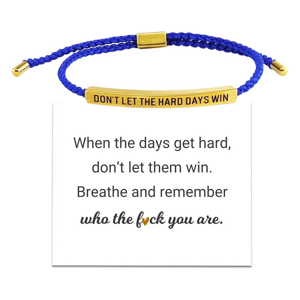 Don't Let the Tough Days Win Bracelet for Women and Men, Inspirational Black onesize