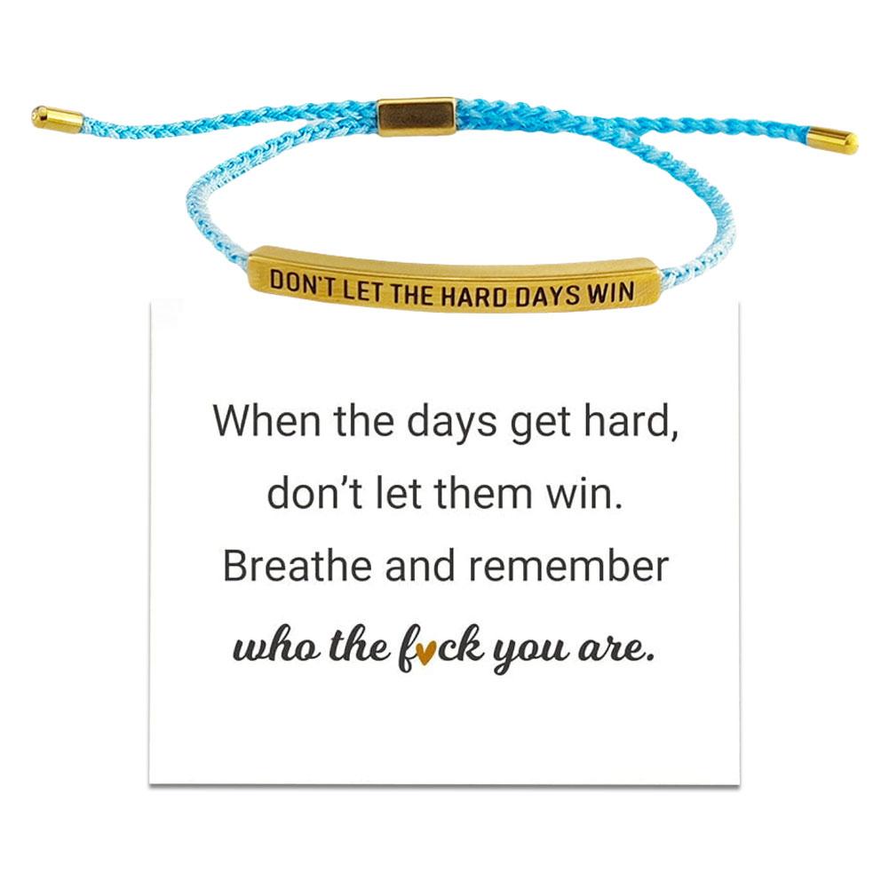 Don't Let the Tough Days Win Bracelet for Women and Men, Inspirational Black onesize