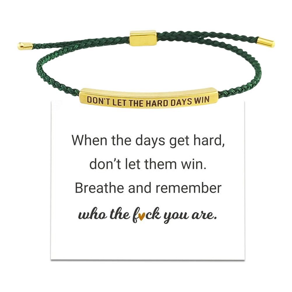 Don't Let the Tough Days Win Bracelet for Women and Men, Inspirational Black onesize