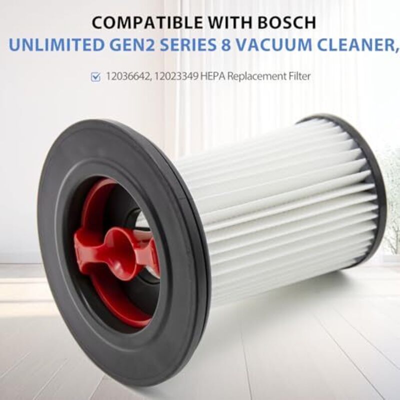 Bosch Unlimited Gen2 Series 8 Vacuum Replacement Filter 2-Pack Compatible with BKS8214W BSS825ALL