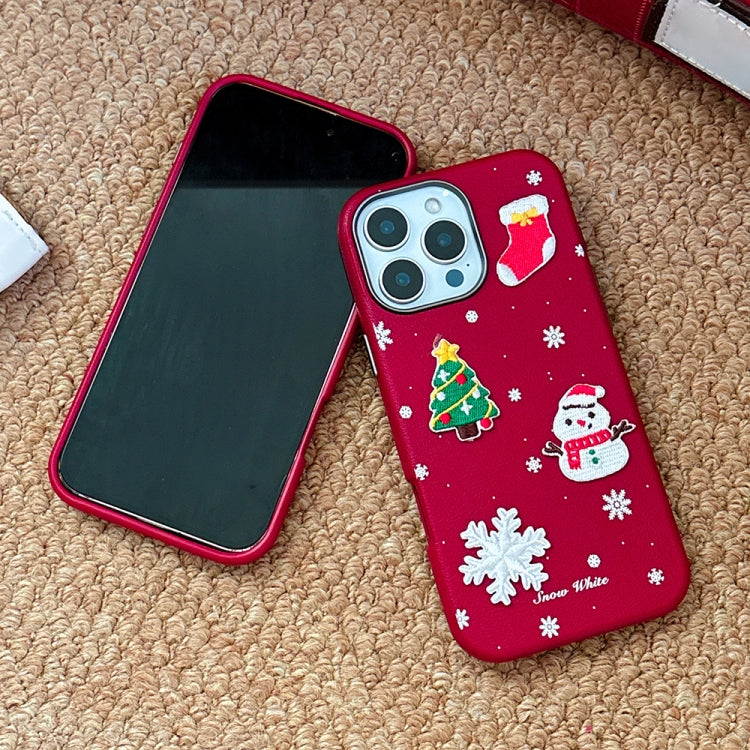 Compatible with Apple iPhone 16 Pro Max Case 3D Christmas Frosted PC Hybrid TPU Cover
