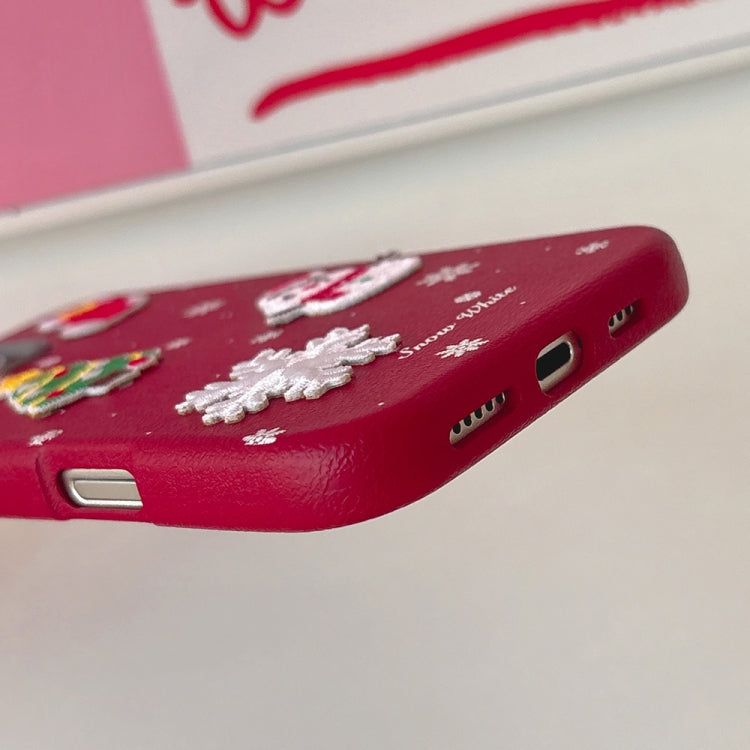 Compatible with Apple iPhone 16 Pro Max Case 3D Christmas Frosted PC Hybrid TPU Cover