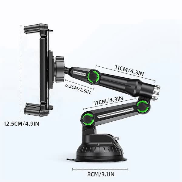 Tablet Holder for iPad Pro Air 4-13 inch Compatible with Car SUV Truck Long Arm Suction Cup Mount Windshield Window Black