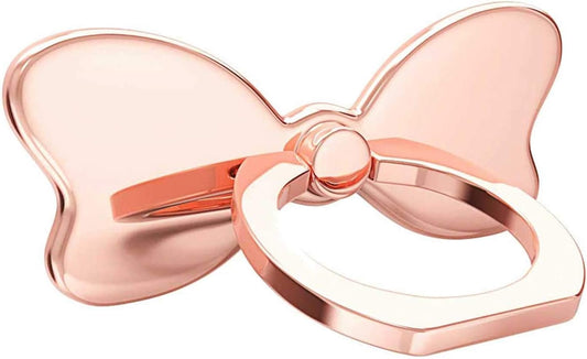 Metal Cell Phone Finger Ring Stability Holder Back Stand Collapsible Hand Grip Knob Loop Car Mount Hook Kickstand 360 for iPhone Samsung Galaxy Mobile Cute Accessories (Rose Gold)