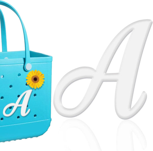 Letter Charms for Bogg Bag，Alphabet Lettering Accessories Charms Compatible with Bogg Bag Original All Models, Insert Decorative Letter for Handbag Beach Tote Bag A