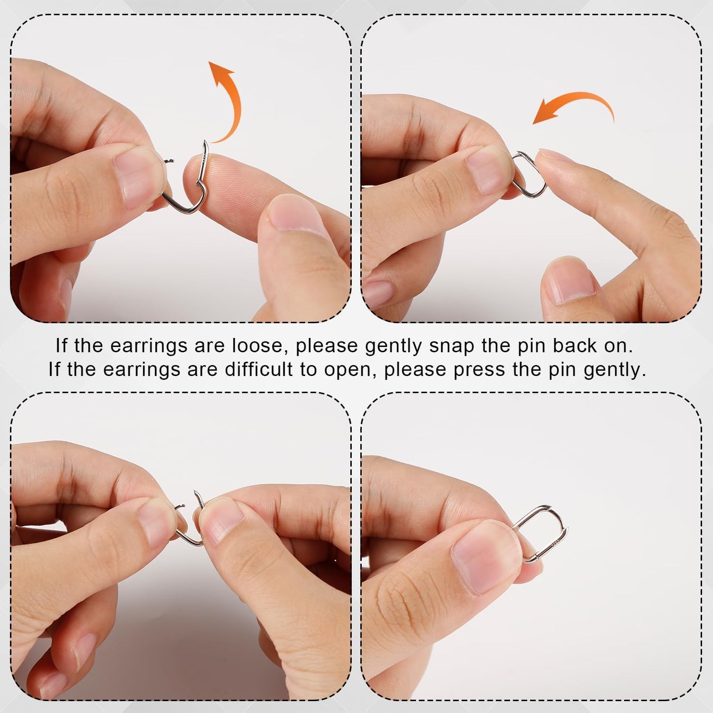S925 Sterling Silver Link Chain Hoop Earrings, Small Oval Geometric Circle Minimalist U-Shaped Drop Earrings Convertible Paperclip Link Dangle Fashion Jewelry for Women(Silver)