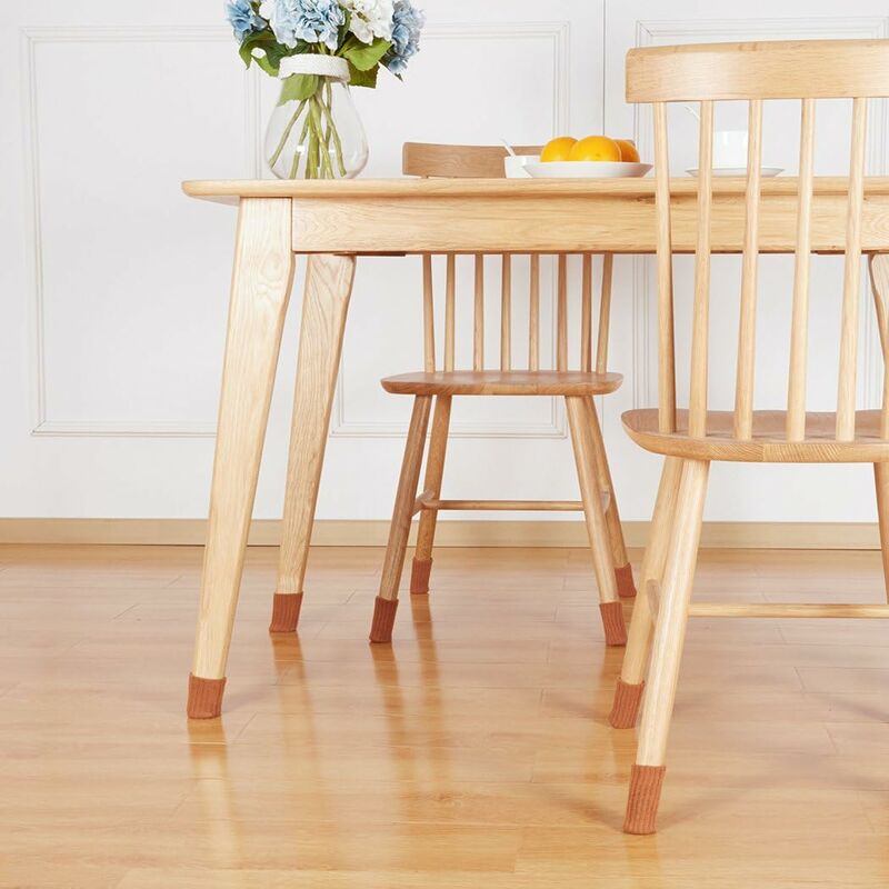 Non-Slip Knitted Furniture Socks for Chair Legs, 24 Pairs Brown, Prevents Scratches Reduces Noise, Easy to Move